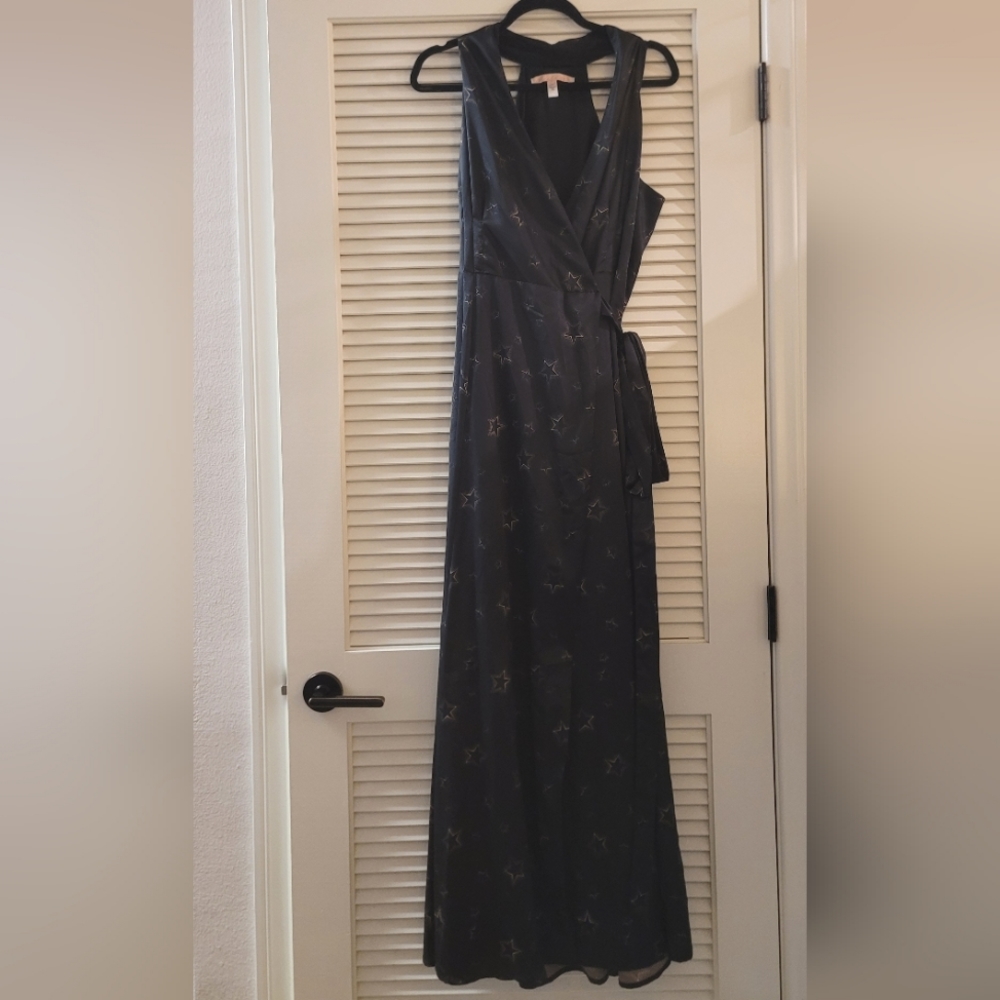 Hutch - (Plus-Size) Starry Night Star Print Wrap Evening Maxi Dress